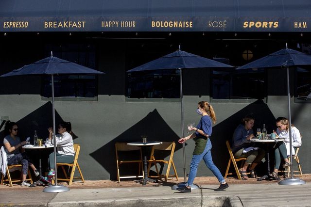 Brunchgoers dine outdoors at June’s, in Austin, where some longtime residents say the city has never been less affordable.