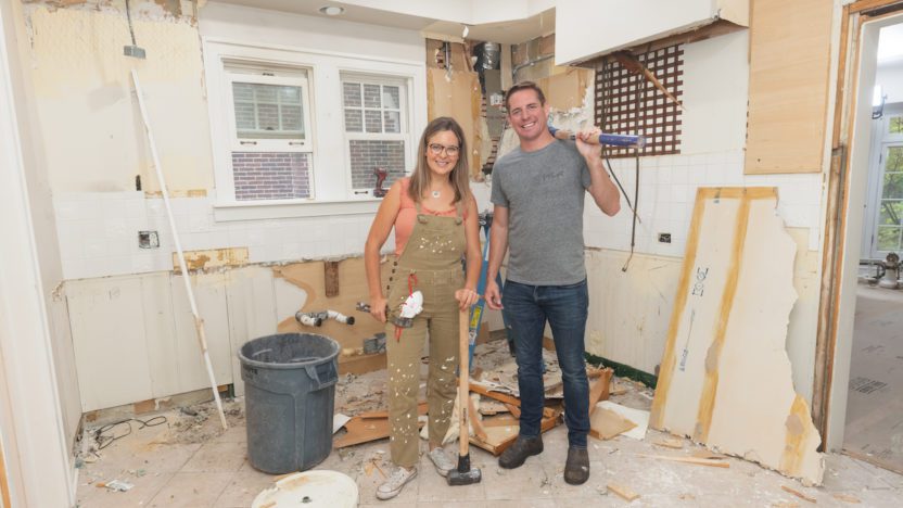 "Renovation Goldmine" hosts Meg and Joe Piercy in the Middle of a Kitchen Renovation