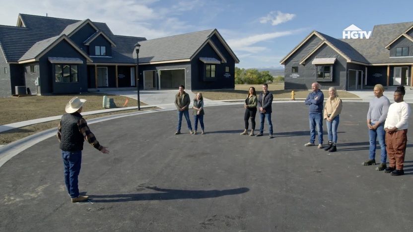 The "Rock the Block" Season 4 teams gather outside the homes they're renovating in Berthoud, CO.